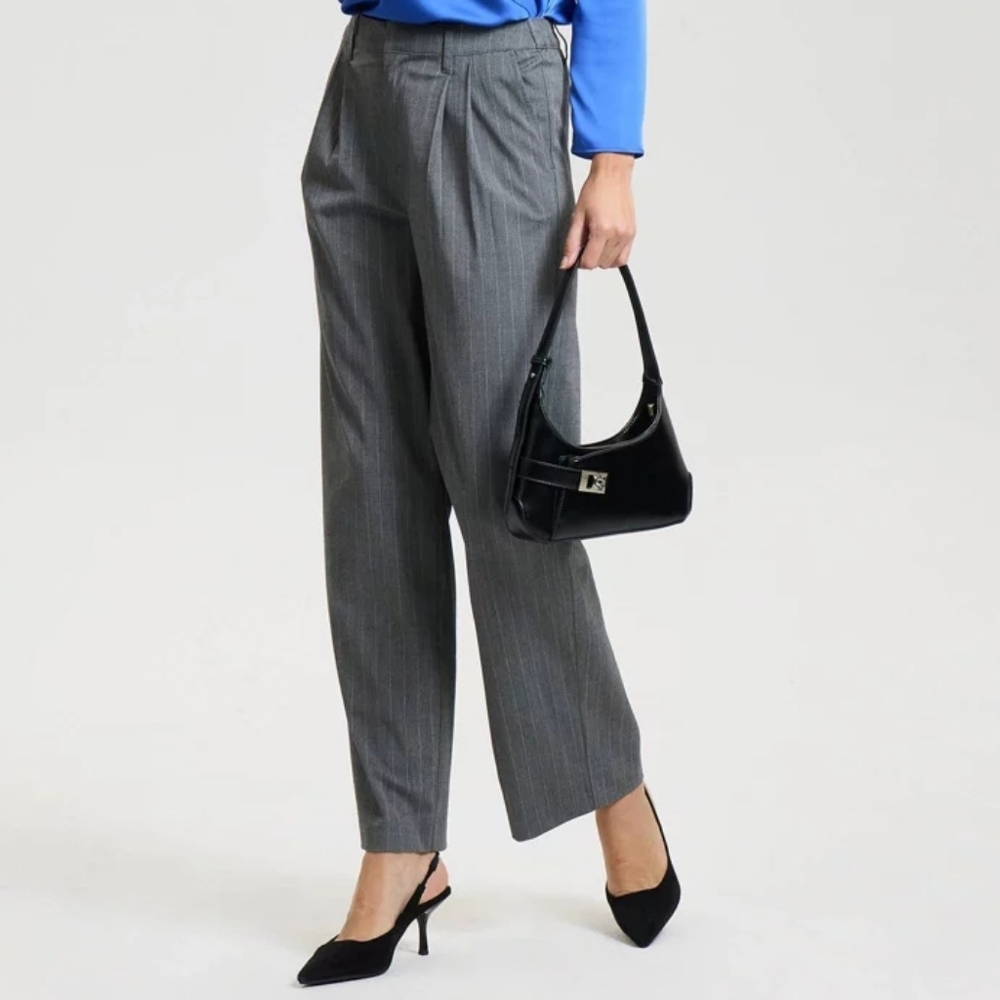 a new day Gray Pinstripe Wide-Leg Pants